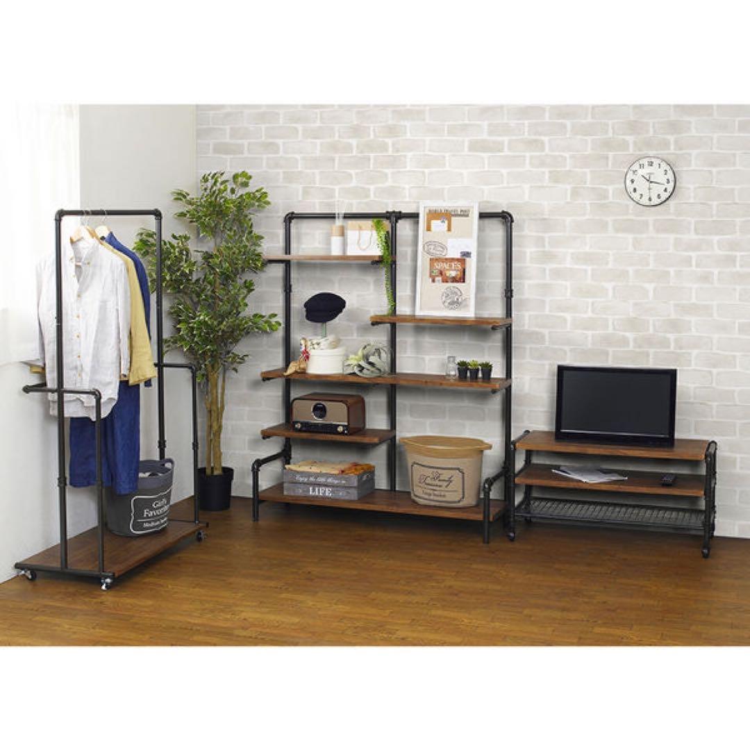 industrial shelf 5段 ビンテージ ブラウンIPR80