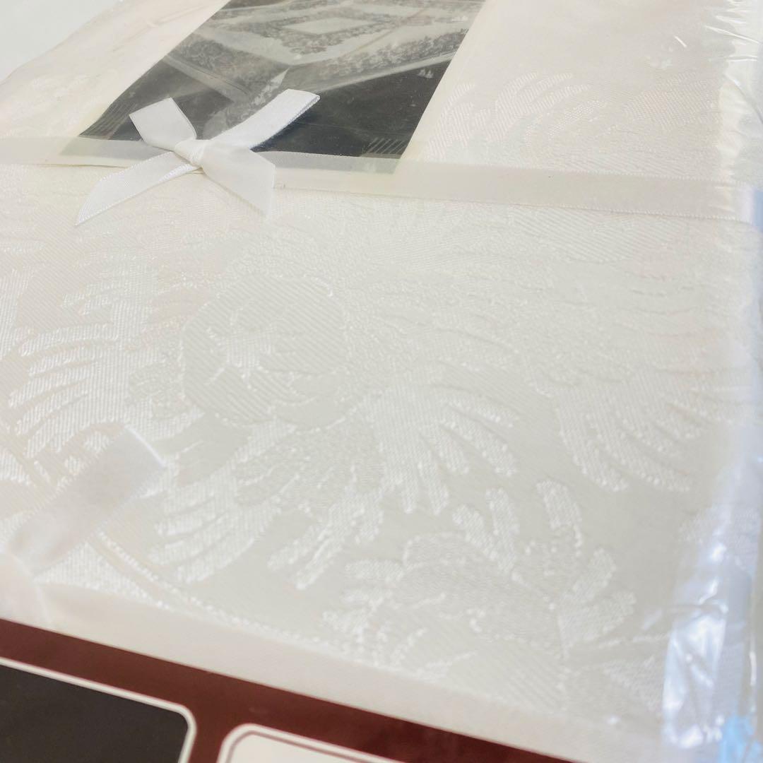 ダマスク テーブルクロス ホワイト 大判 希少品