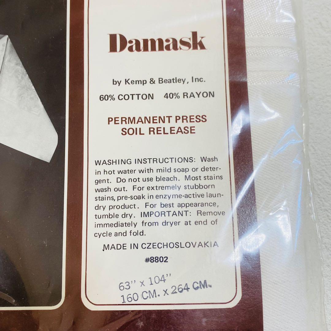 ダマスク テーブルクロス ホワイト 大判 希少品