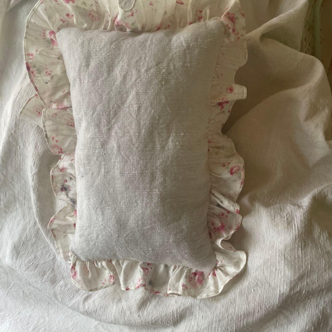 モノグラムのsquare cushion ♡︎ フランスアンティークリメイク