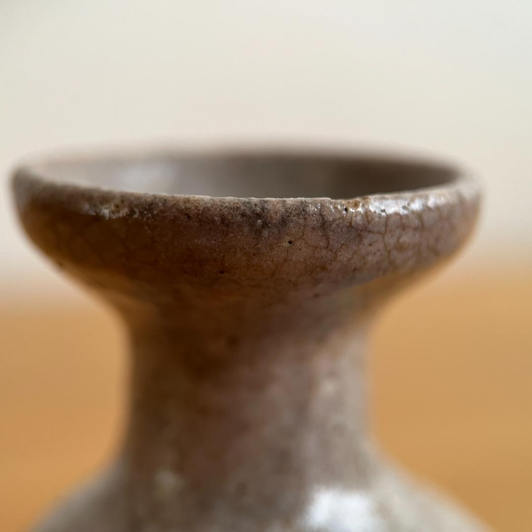 李朝 粉引 徳利 雨漏り手 景色 高11.0cm φ9.1cm