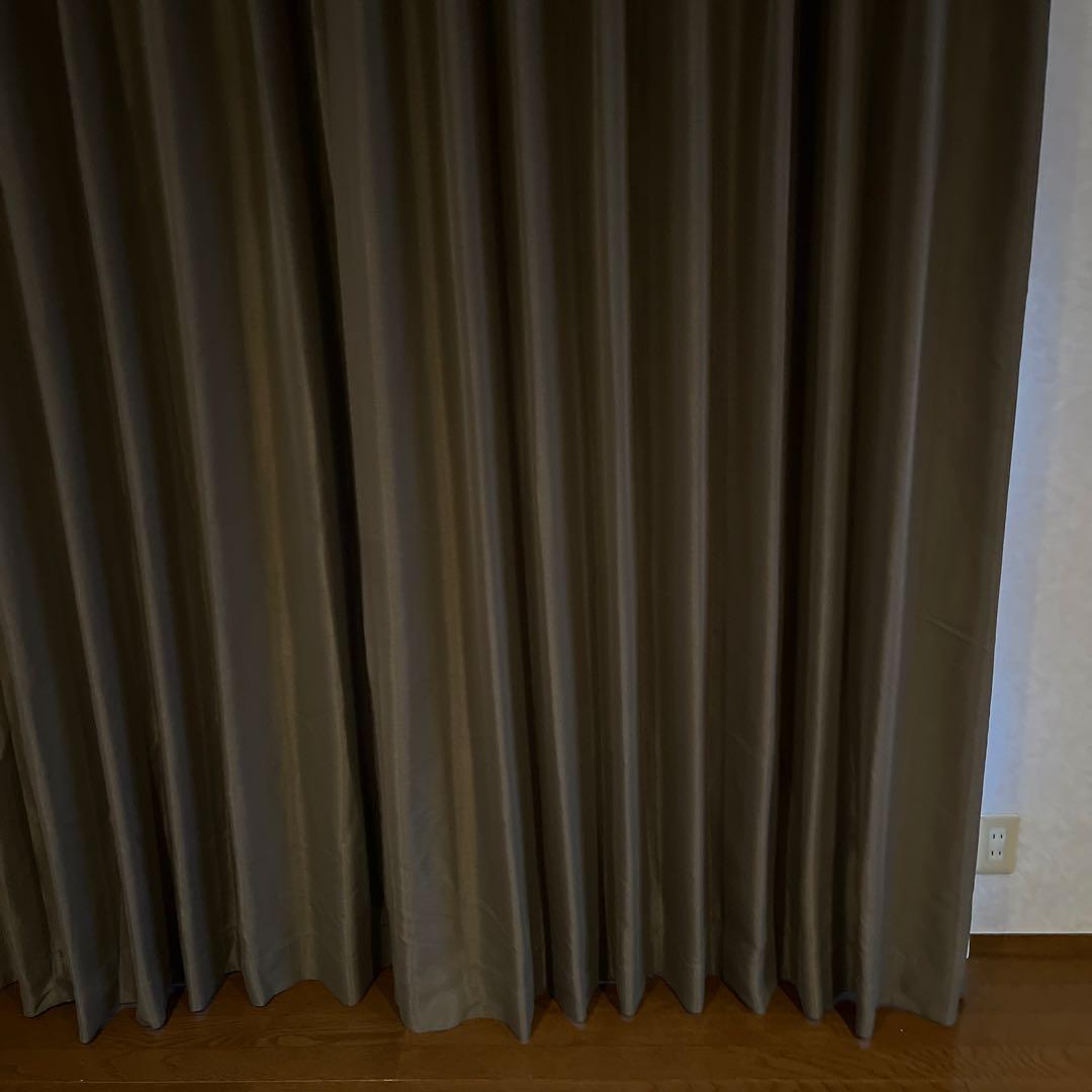 【美品】❤️ドレープカーテン遮光 遮熱1級カーテン オーダーカーテン ブラウン系