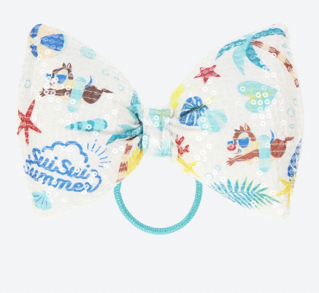 チップとデール　スイスイサマーぬいぐるみバッジとヘアゴムセット