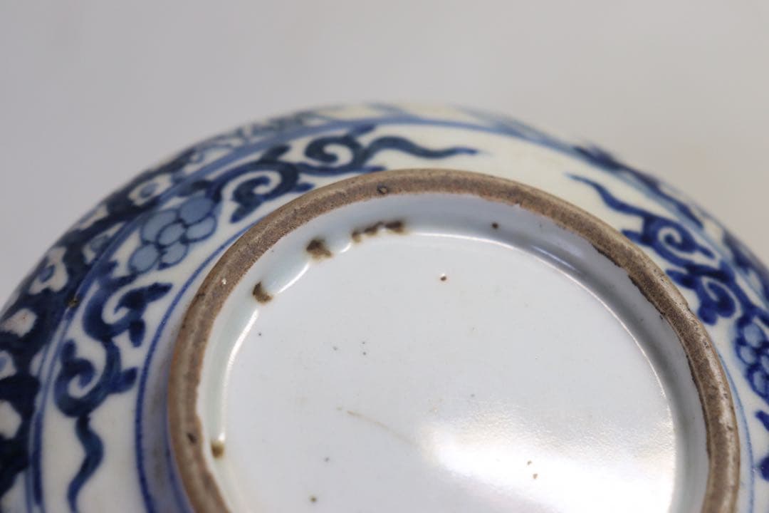時代　染付　蓋物　菓子器　送料込み1108