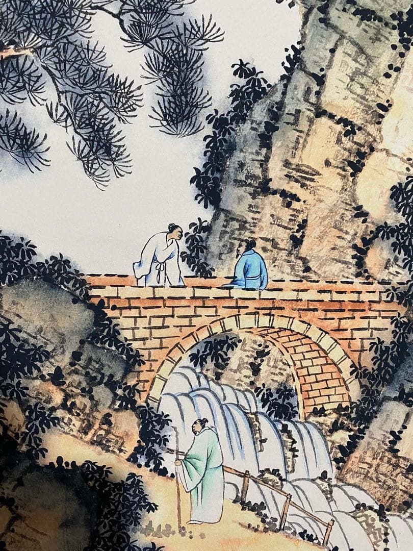 马骀 澄江图 中国画 掛け軸 水墨画 和室 玄関 茶室 壁掛け 美術品