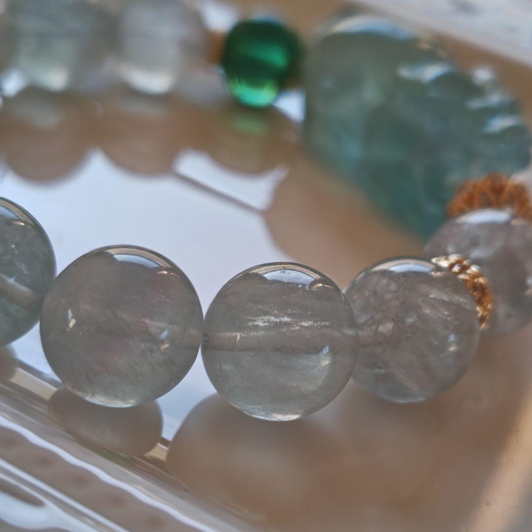 新作　ブルーグリーンフローライト貔貅　グリーンフローライト