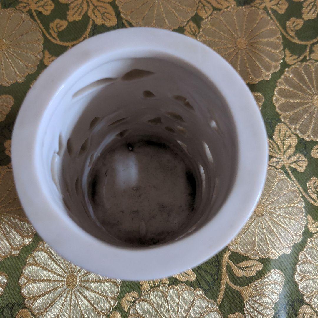 【最終価格】 書道　白磁　筆筒　時代品