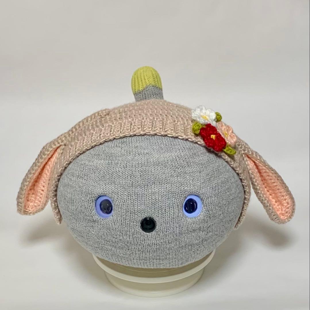 かばんだハリネズミ（グレー）あじさい（紫）たれ耳うさぎのボンネット（茶）