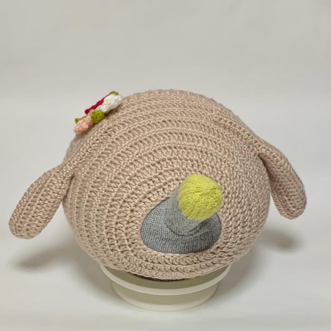 かばんだハリネズミ（グレー）あじさい（紫）たれ耳うさぎのボンネット（茶）