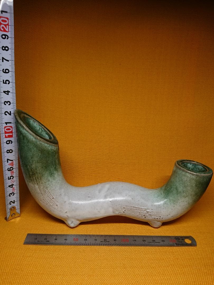 【美品】花器　陶器　華道　茶道　置物　インテリア　工芸品　美術品　A3073