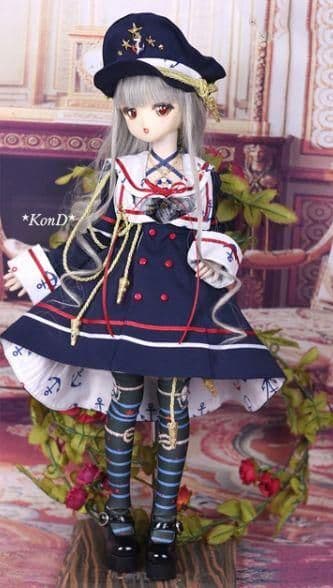 WR90 BJD　1/4 ドール 衣装 人形服 紺碧 9点セット　ハンドメイ