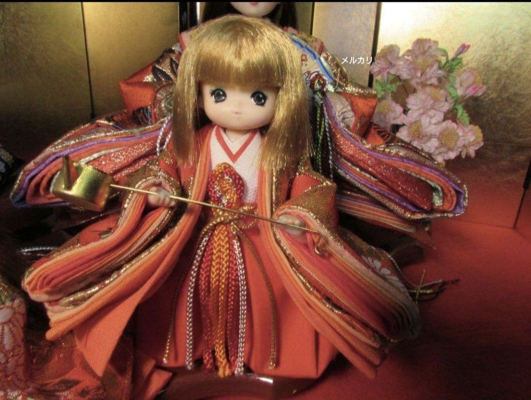 リカちゃん★親王 三人官女☆五人飾り台付 お雛様 雛人形★カスタム