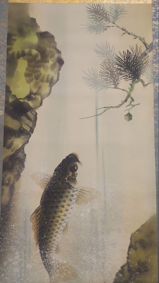 3月15日(日)出品終了@孔雀・猛虎・滝鯉 いろいろ鳥獣画の肉筆掛軸3本セット