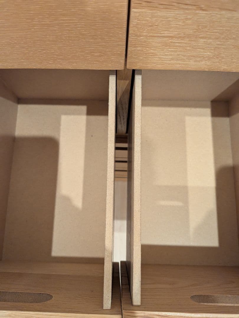 5点セット　MUJI スタッキングシェルセット 5段×3列 オーク材　収納BOX