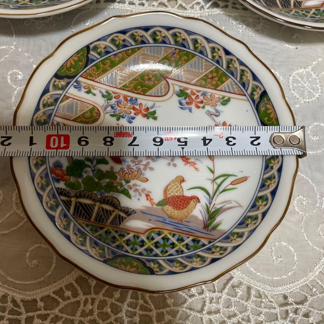 九谷焼 内喜陶苑 染錦花鳥 古伊万里 高台大皿　銘々皿　大皿1枚　小皿 5枚