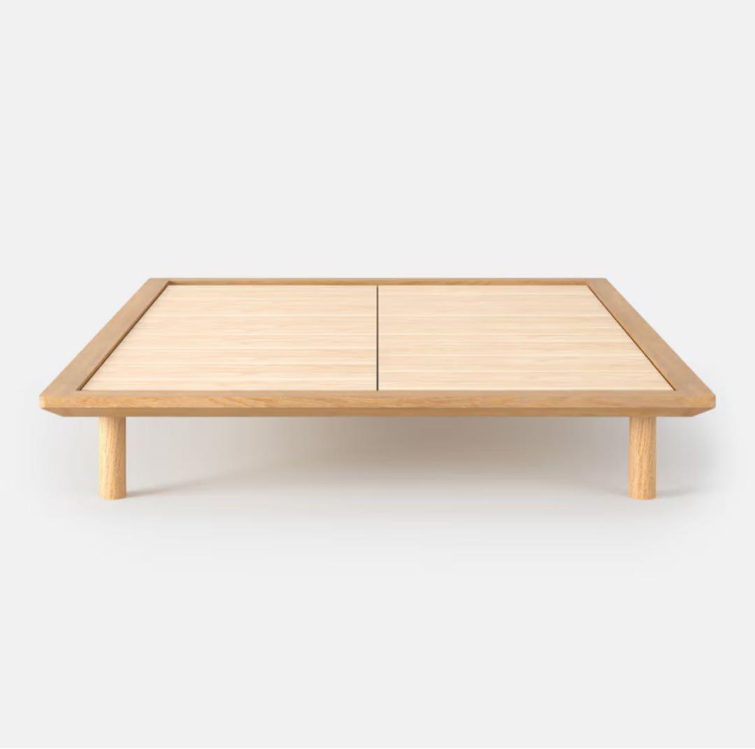 ダブルベッドフレーム 木製 無印良品　オーク材