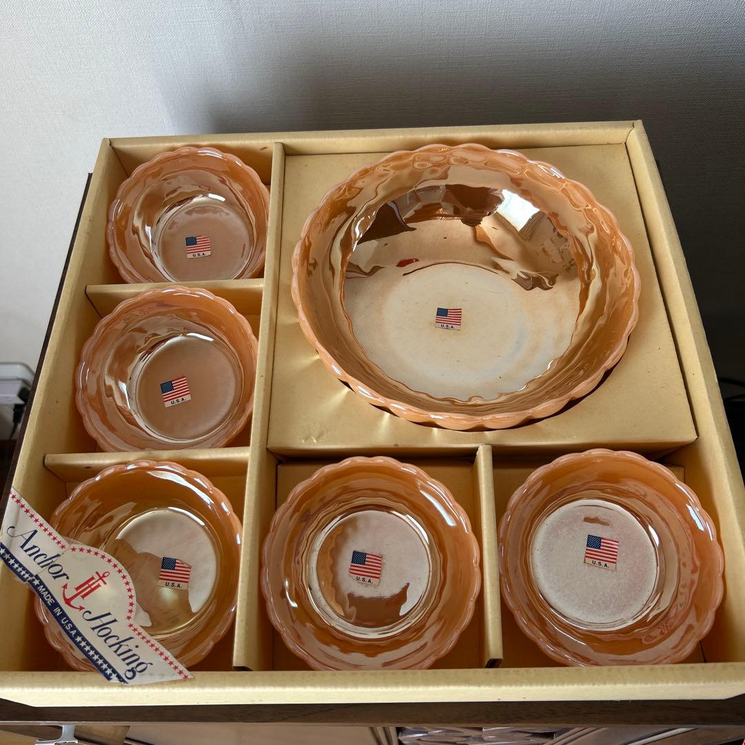 デッドストック！アンカーホッキング　Fire King バブルボウルセット