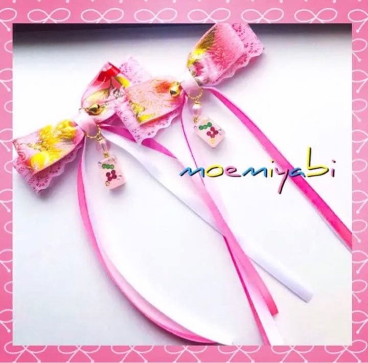 光沢加工のチャイナ麻雀牌とチャイナレースリボン、ヘアクリップ　ミニゴムオーダー