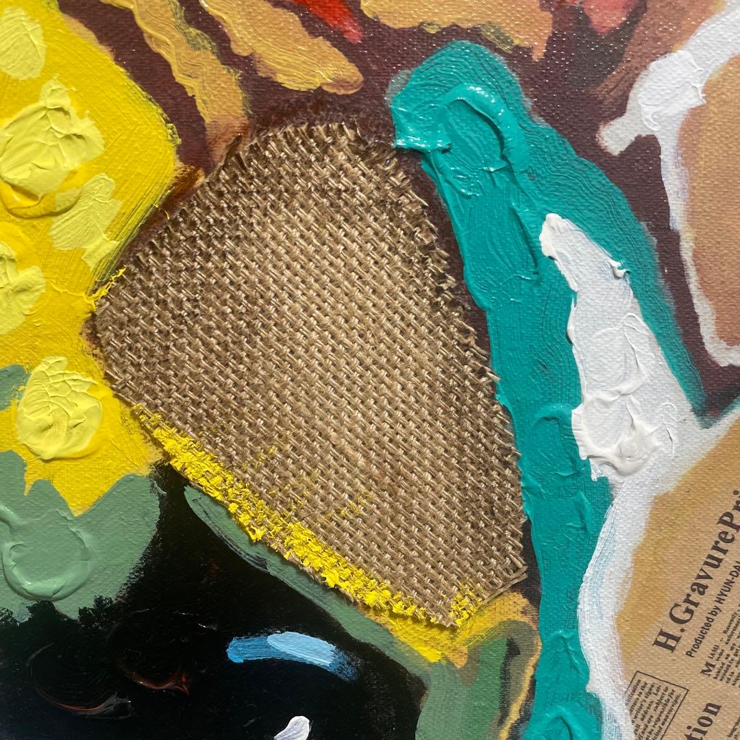フレンチブルドッグ 油絵 カラフル アート 絵画 ポップインテリア 犬