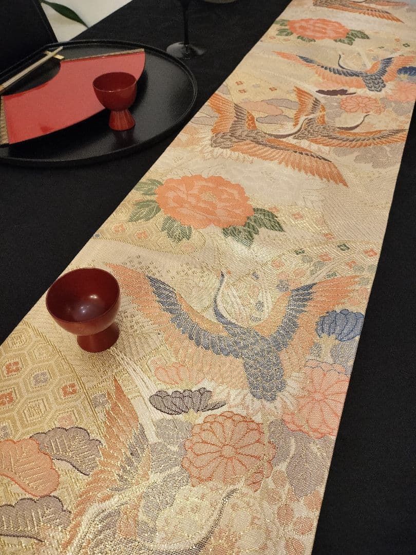 A941★高級‼️ひな祭り‼️袋帯テーブルランナー2ｍ7cm