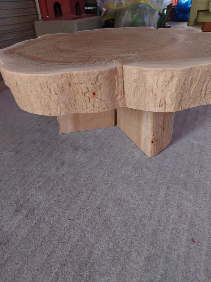 ままちゃん天然木桂の木輪切りテーブル