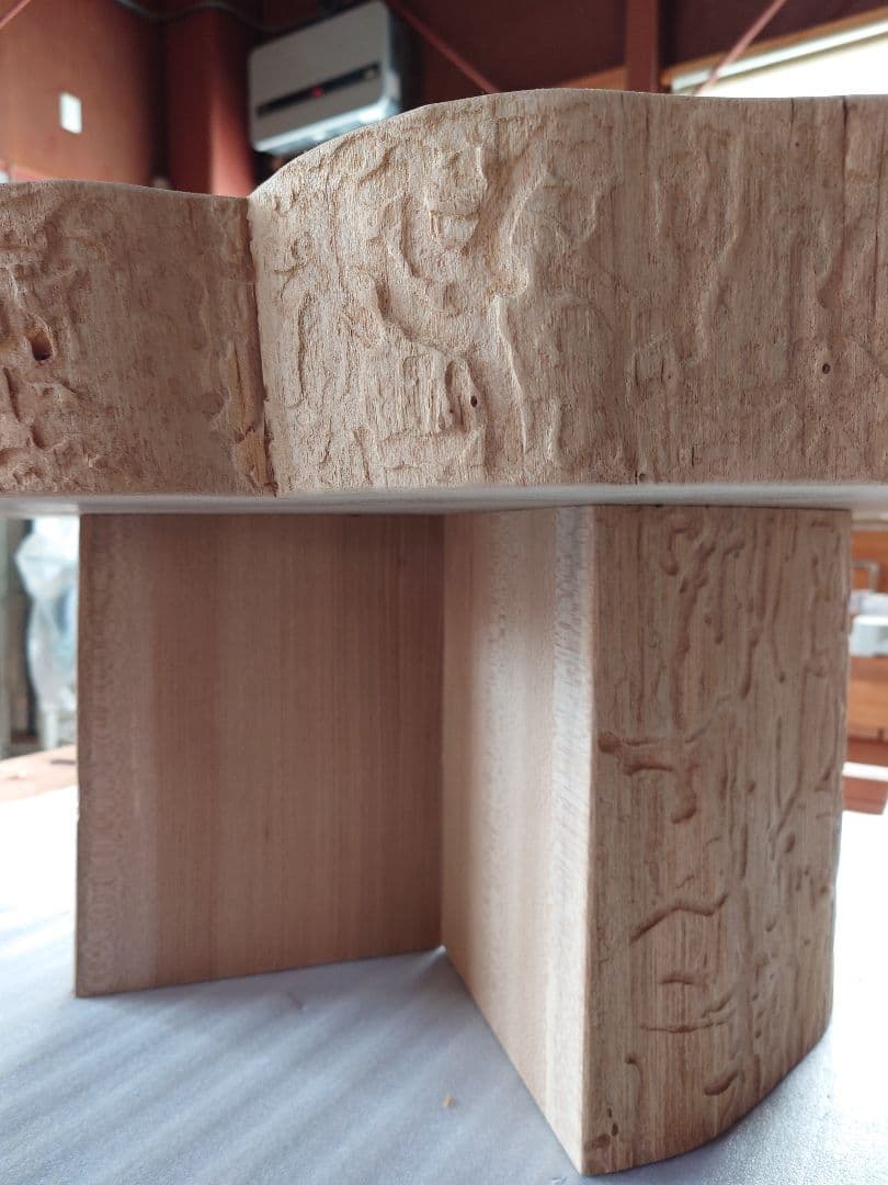 ままちゃん天然木桂の木輪切りテーブル