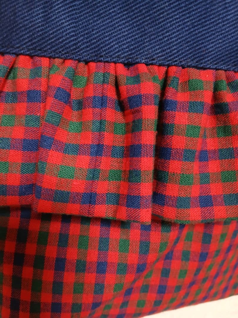 ＊専用です＊ネイビー×赤チェックバッグ　5点