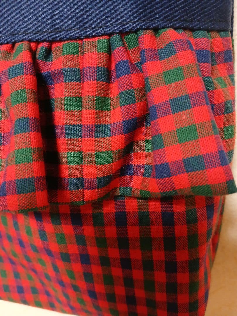 ＊専用です＊ネイビー×赤チェックバッグ　5点