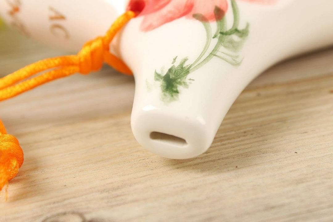 TNG社　花柄 陶器製　オカリナ アルト　C管　C調　シングル　菊
