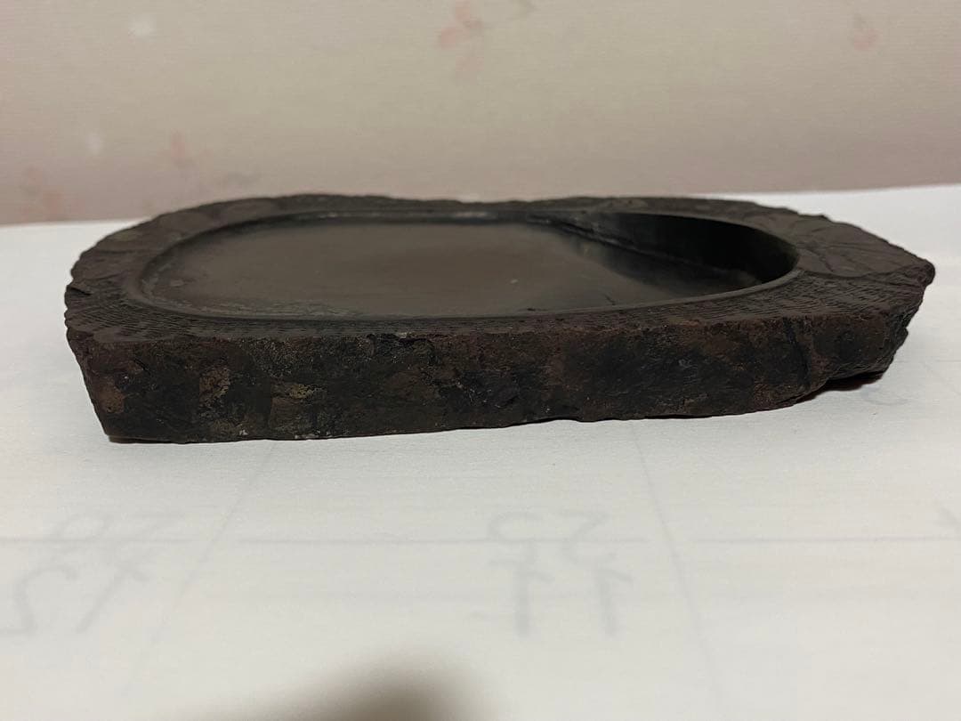 ♦時代物 赤間関硯 蓮花流水文様 古美術品 レア物 文房四宝 書道具 骨董品