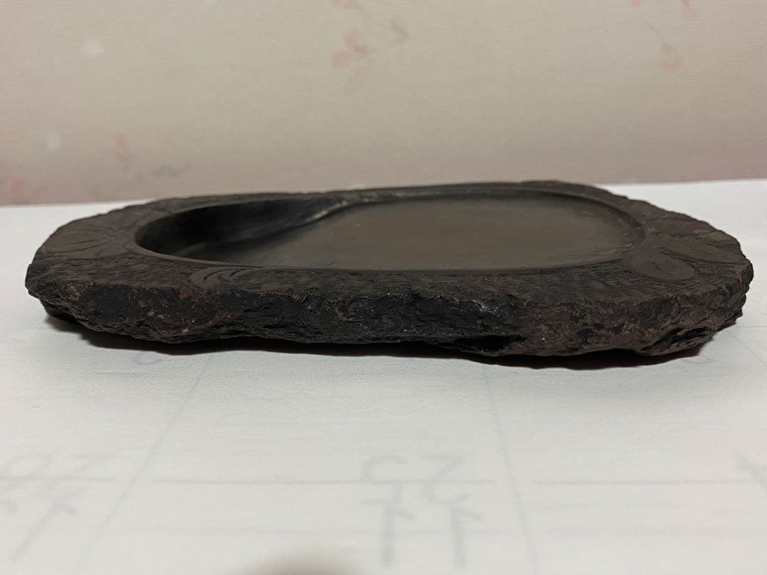 ♦時代物 赤間関硯 蓮花流水文様 古美術品 レア物 文房四宝 書道具 骨董品