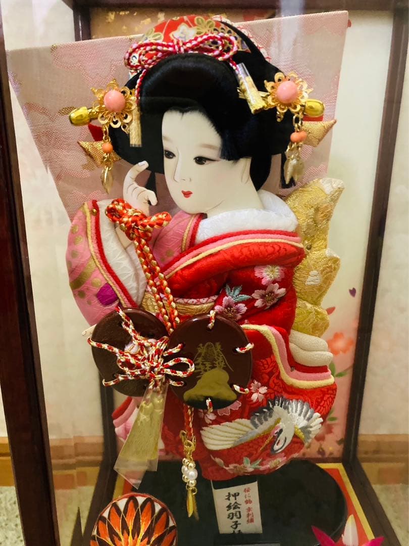 ケース入り　押絵羽子板　飾り物