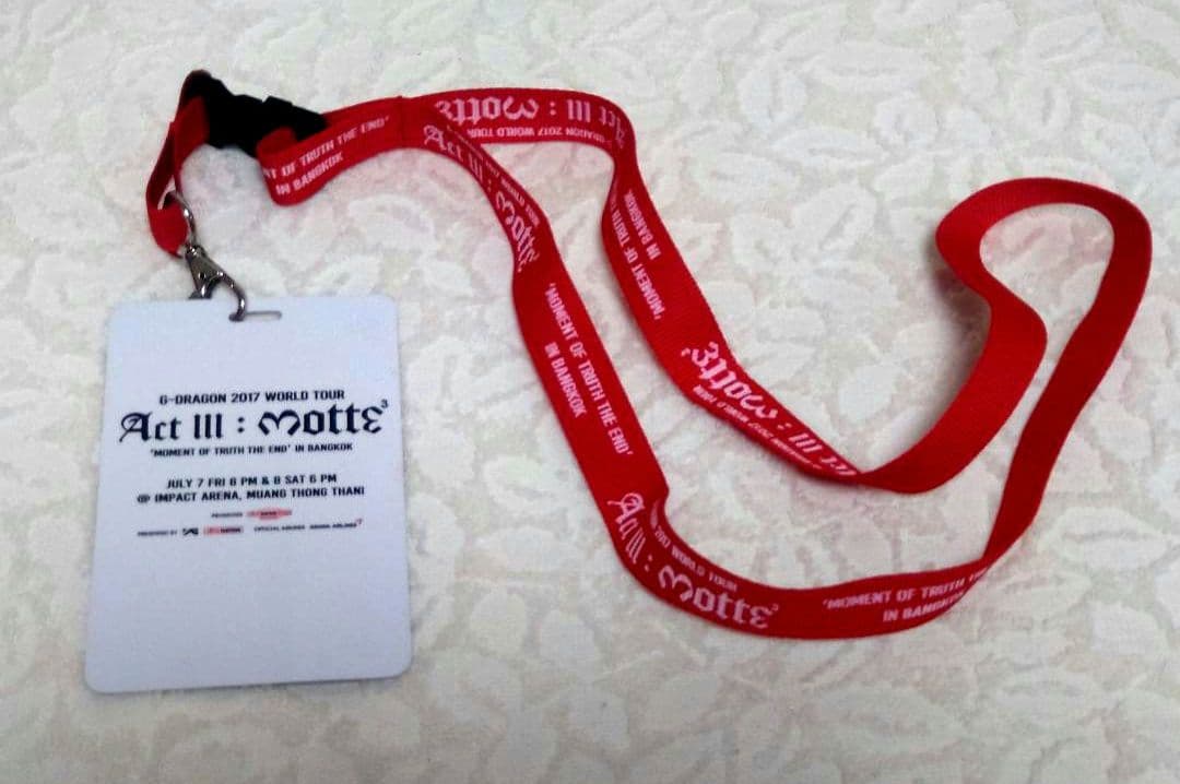 【非売品】G-DRAGON Act III:MOTTE バンコク VIPパス赤
