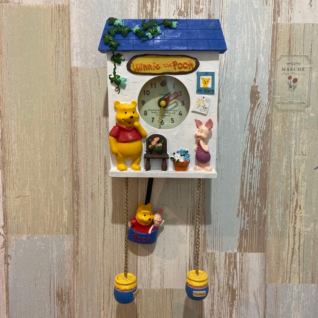 くまのプーさん 振り子時計 陶器 レア