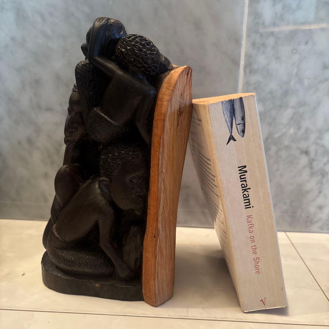 東アフリカ緻密な手彫り表情がリアルな家族愛を感じるマコンデ彫刻プリミティブアート