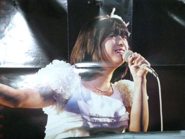 非売品 河合奈保子 ポスター 1982 日本青年館 コンサート 当時物 6つ折