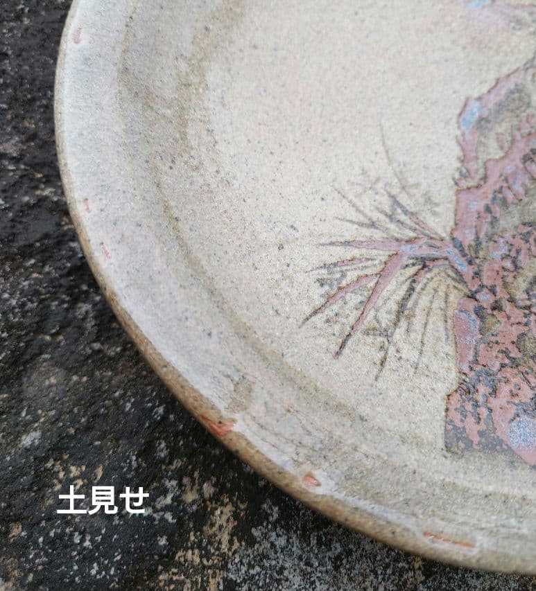 【稀少 廃窯】お茶の水窯 四代目 捷延 作 絵唐津 皿 21.5cm 未使用完品