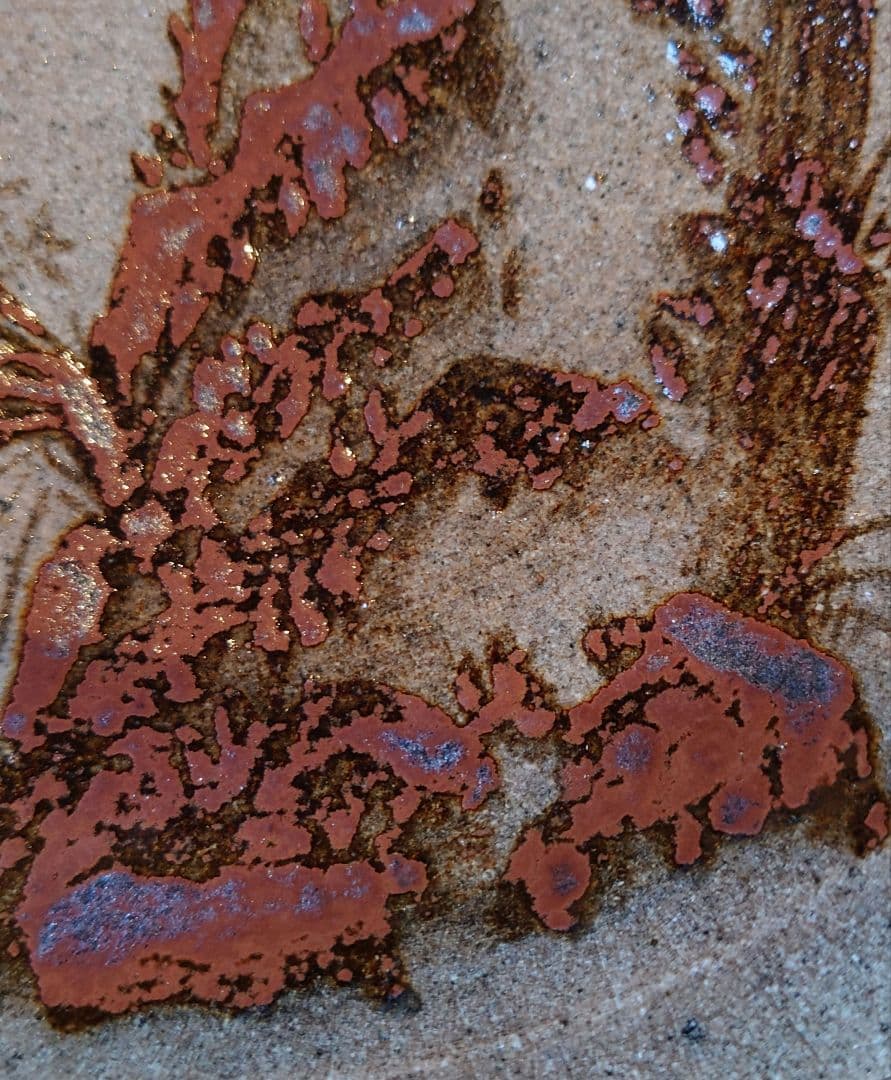 【稀少 廃窯】お茶の水窯 四代目 捷延 作 絵唐津 皿 21.5cm 未使用完品