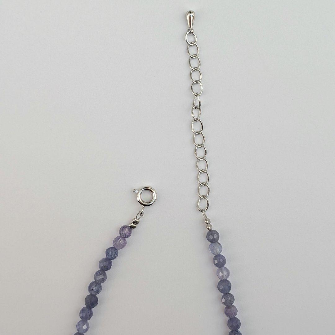【12月誕生石】 タンザナイト ネックレス 約41.5cm 約3mm 真鍮金具
