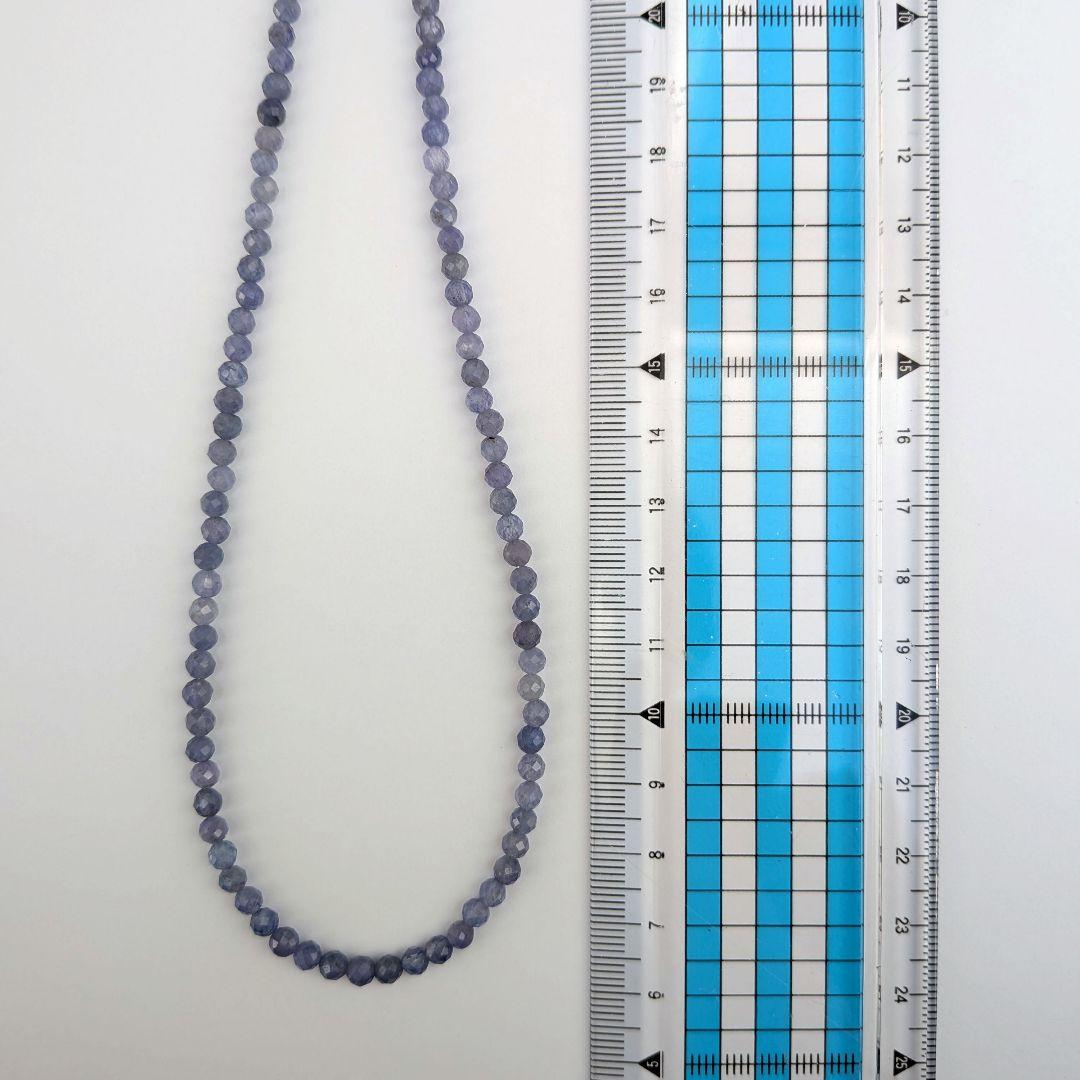 【12月誕生石】 タンザナイト ネックレス 約41.5cm 約3mm 真鍮金具