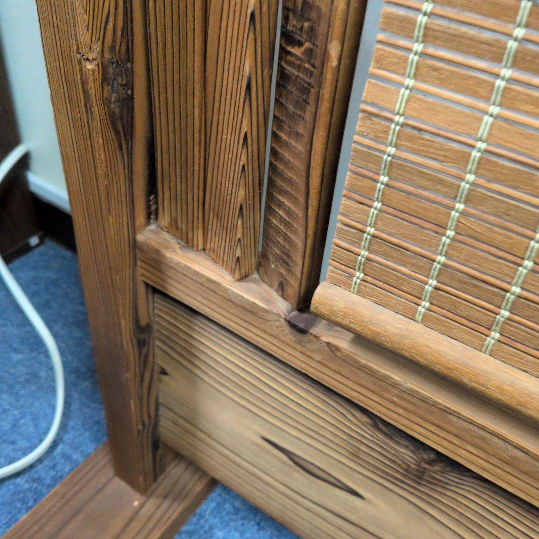 【最終値下】衝立　和風簾調間仕切り衝立　１枚式ヒゴ状暖簾　フレーム　ヒゴ簾