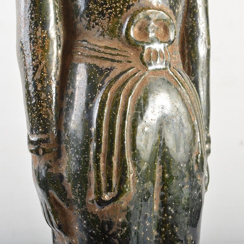 仏教美術　漢緑釉観音像　仏像　置物　C　R6929