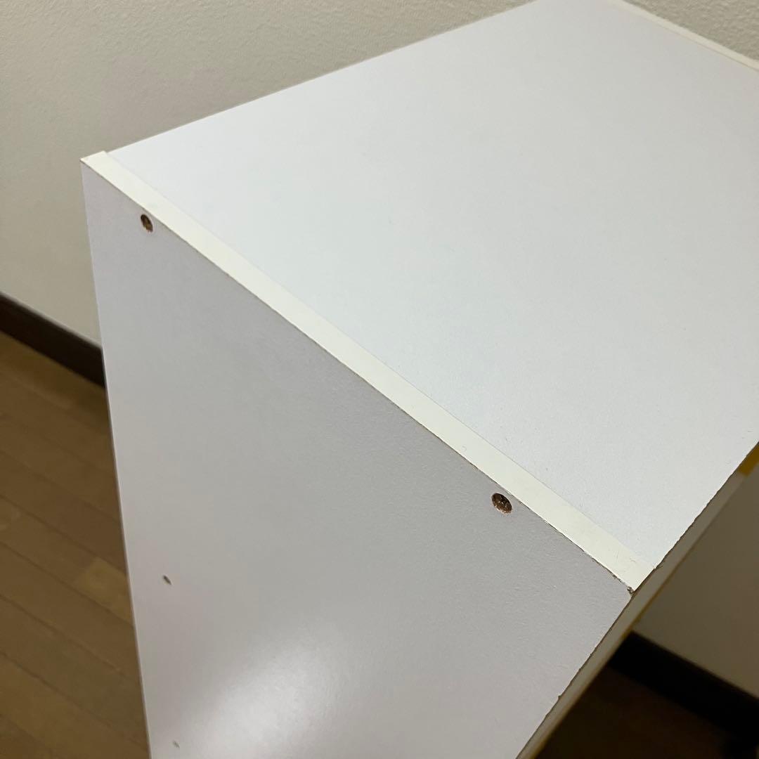 レア　昭和レトロ　3段カラーボックス・棚・本棚・イエローホワイト