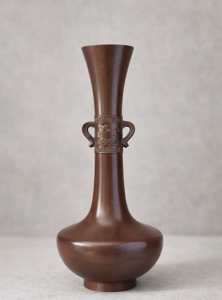 銅製 花瓶 花器 茶道具 共箱付き 和モダン 工芸品 インテリア