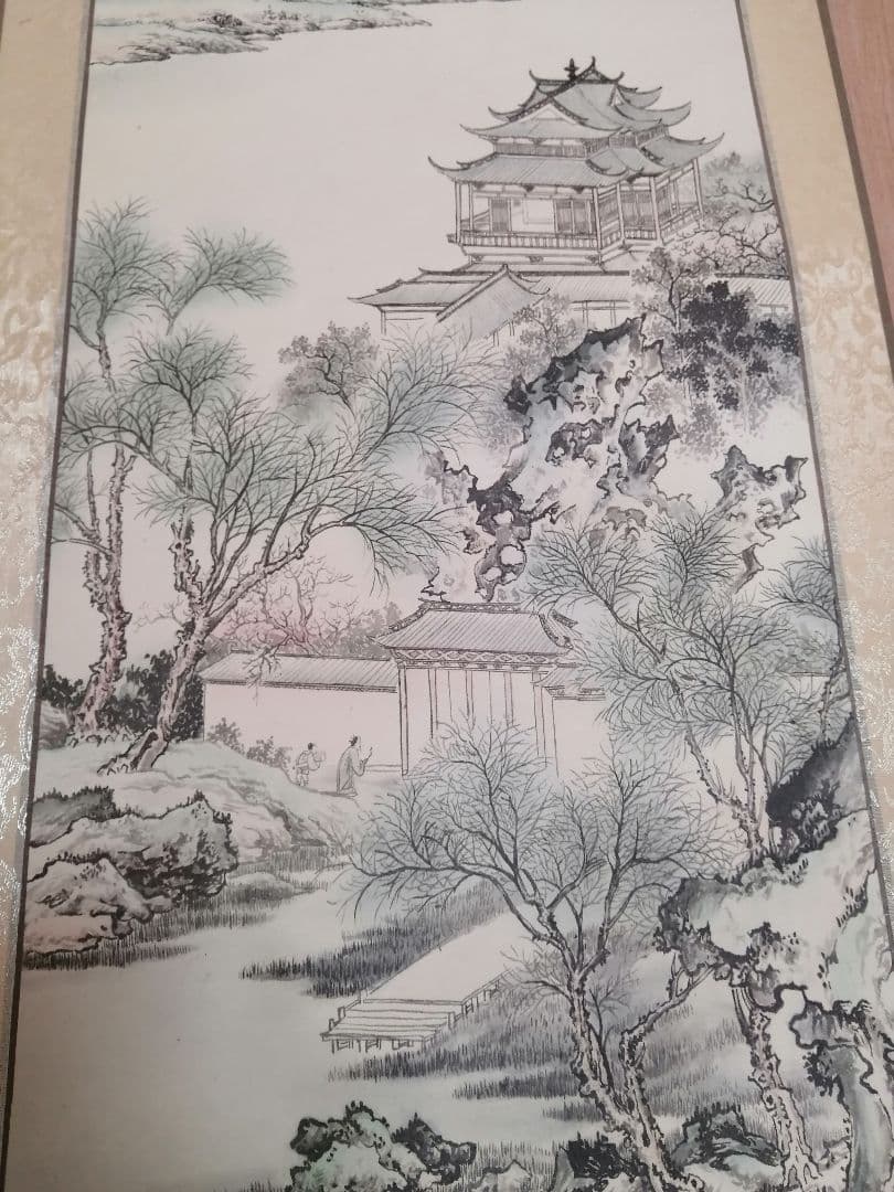 中国水墨画掛軸3本 落款：唐寅 趙秉沖 石涛
