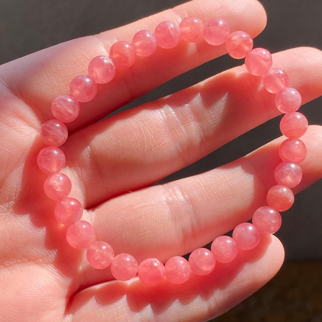 高品質　アルゼンチン産　インカローズ　ロードクロサイト ブレスレット　天然石