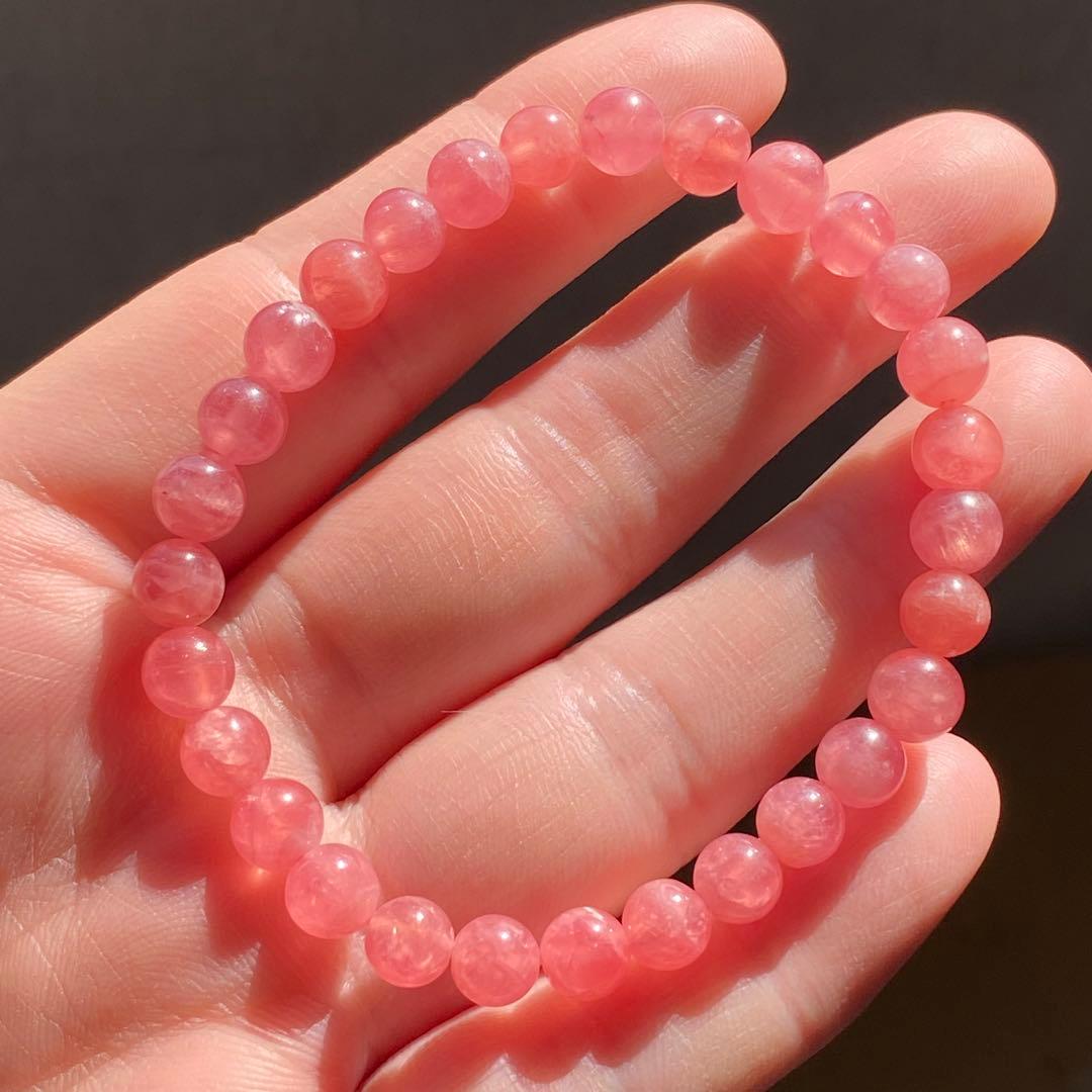 高品質　アルゼンチン産　インカローズ　ロードクロサイト ブレスレット　天然石