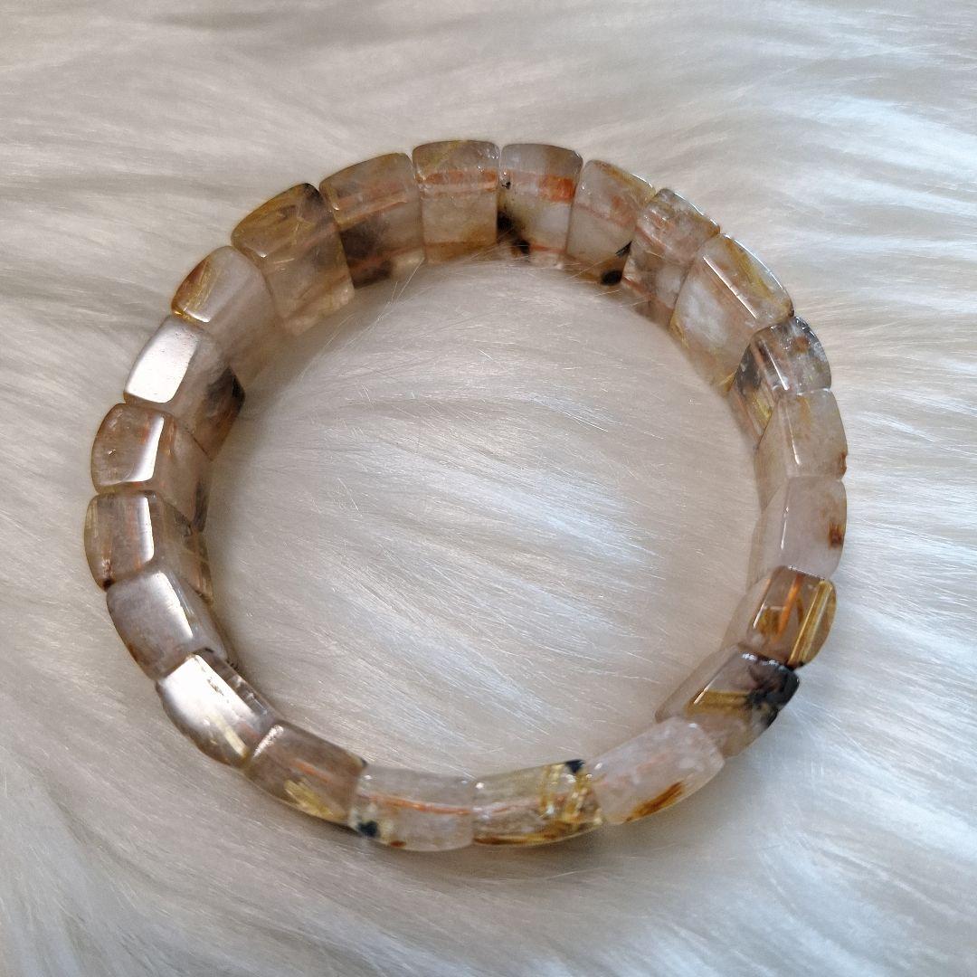 ★天然石★太陽放射タイチンルチルバングル