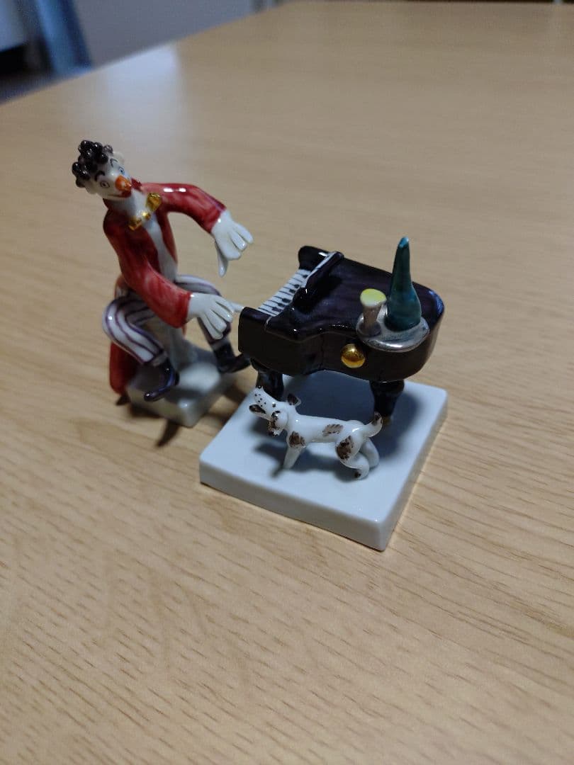 マイセン ピエロとピアノの陶器製置物 2個セット インテリア オブジェ