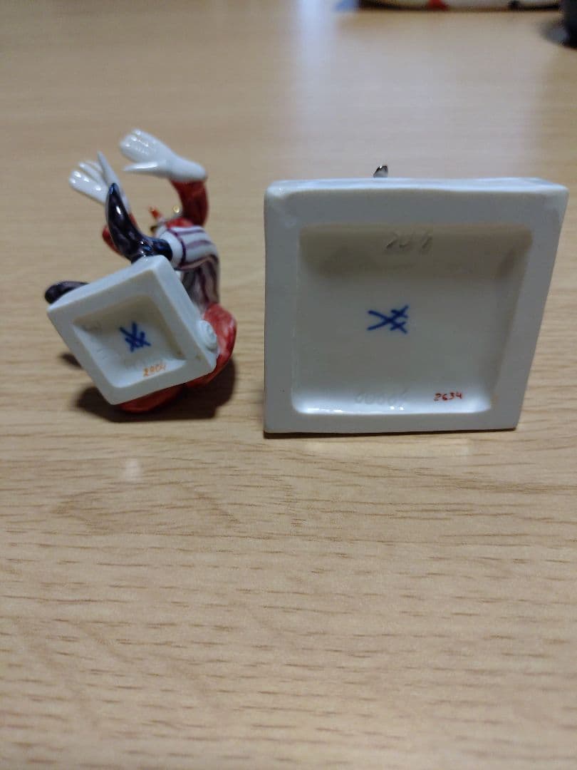 マイセン ピエロとピアノの陶器製置物 2個セット インテリア オブジェ